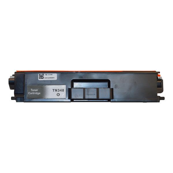 TN-348 Black Super High Yield Generic Toner cartridge, designed for high-quality printing with a yield of 6000 pages.