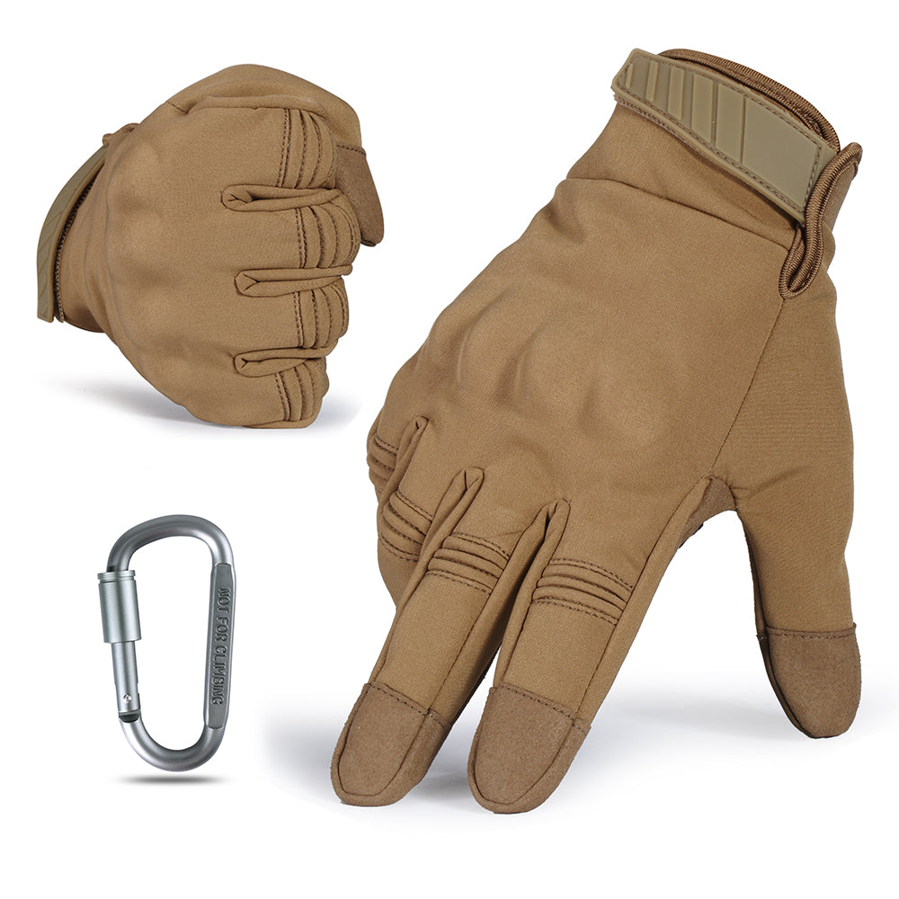 A pair of black touch screen motorcycle gloves designed for winter riding, featuring thermal insulation and non-slip grip.