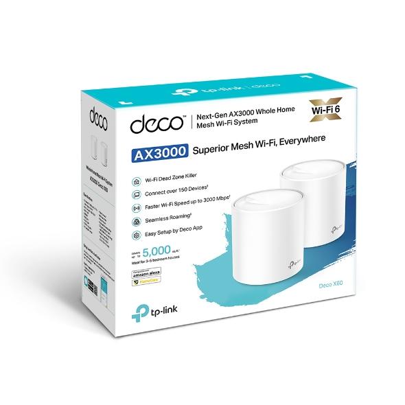 TP-LINK Deco X60 Mesh Wi-Fi 6 System, featuring two sleek units designed for whole-home coverage and high-speed internet.