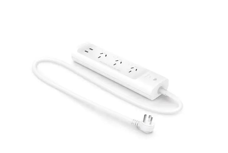 TP-LINK KP303 Kasa Smart Wi-Fi Power Strip with three outlets and two USB ports, designed for smart home convenience.