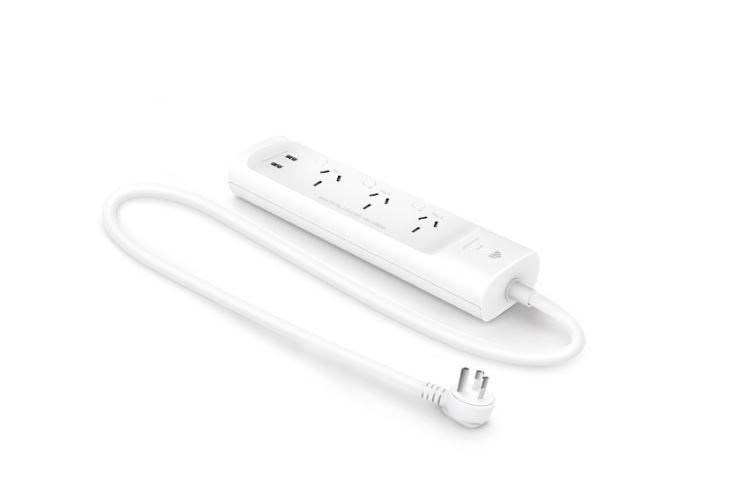 TP-LINK KP303 Kasa Smart Wi-Fi Power Strip with three outlets and two USB ports, designed for smart home convenience.