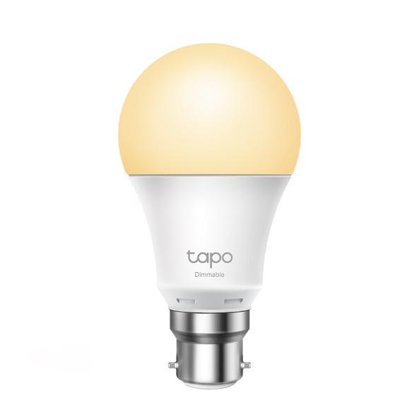 TP-Link Tapo Dimmable Smart Light Bulb L510B with bayonet fitting, showcasing its sleek design and features.