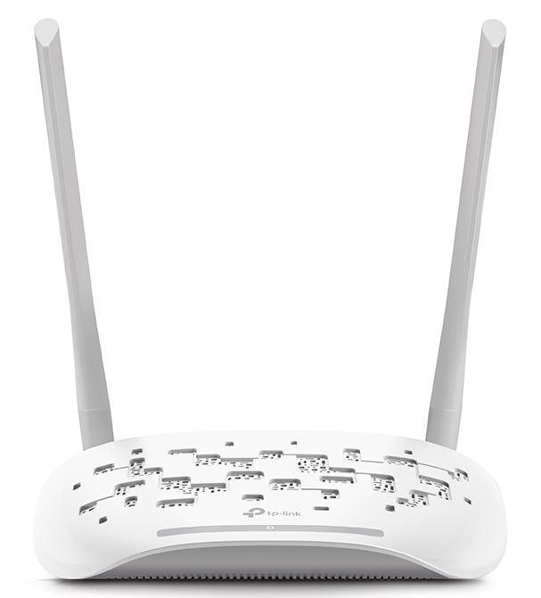 TP-LINK TD-W9960 Wireless N300 Modem Router with antennas and ports, designed for high-speed internet connectivity.