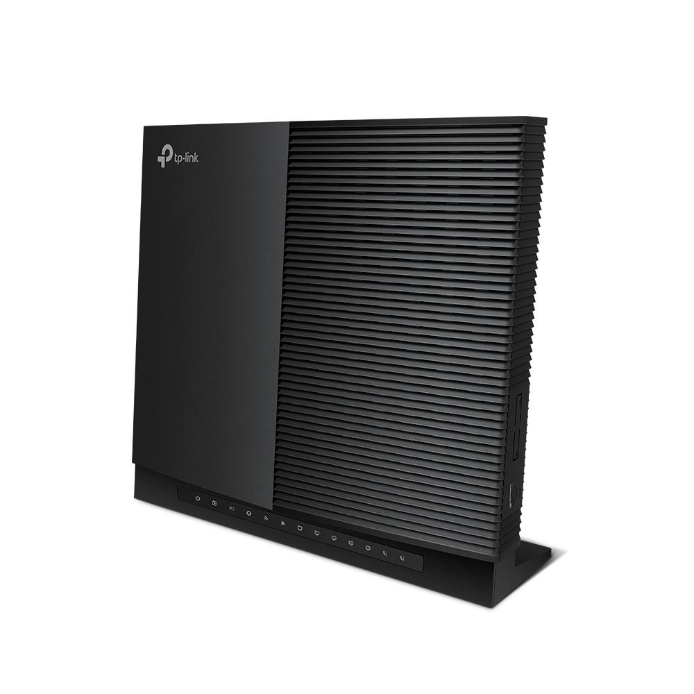 TP-Link VC321-G2h AC1600 Modem Router with VoIP and SIM slot, showcasing its sleek design and connectivity ports.