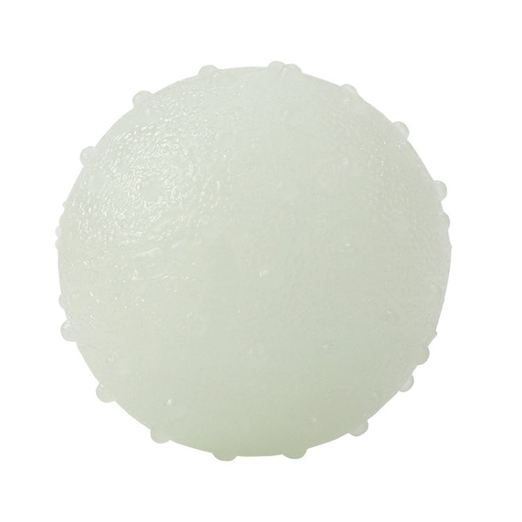 Large TPR Bite Resistant Luminous Bouncy Ball for dogs, glowing in the dark, showcasing its soft and elastic texture.