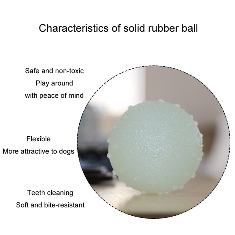 Large TPR Bite Resistant Luminous Bouncy Ball for dogs, glowing in the dark, showcasing its soft and elastic texture.