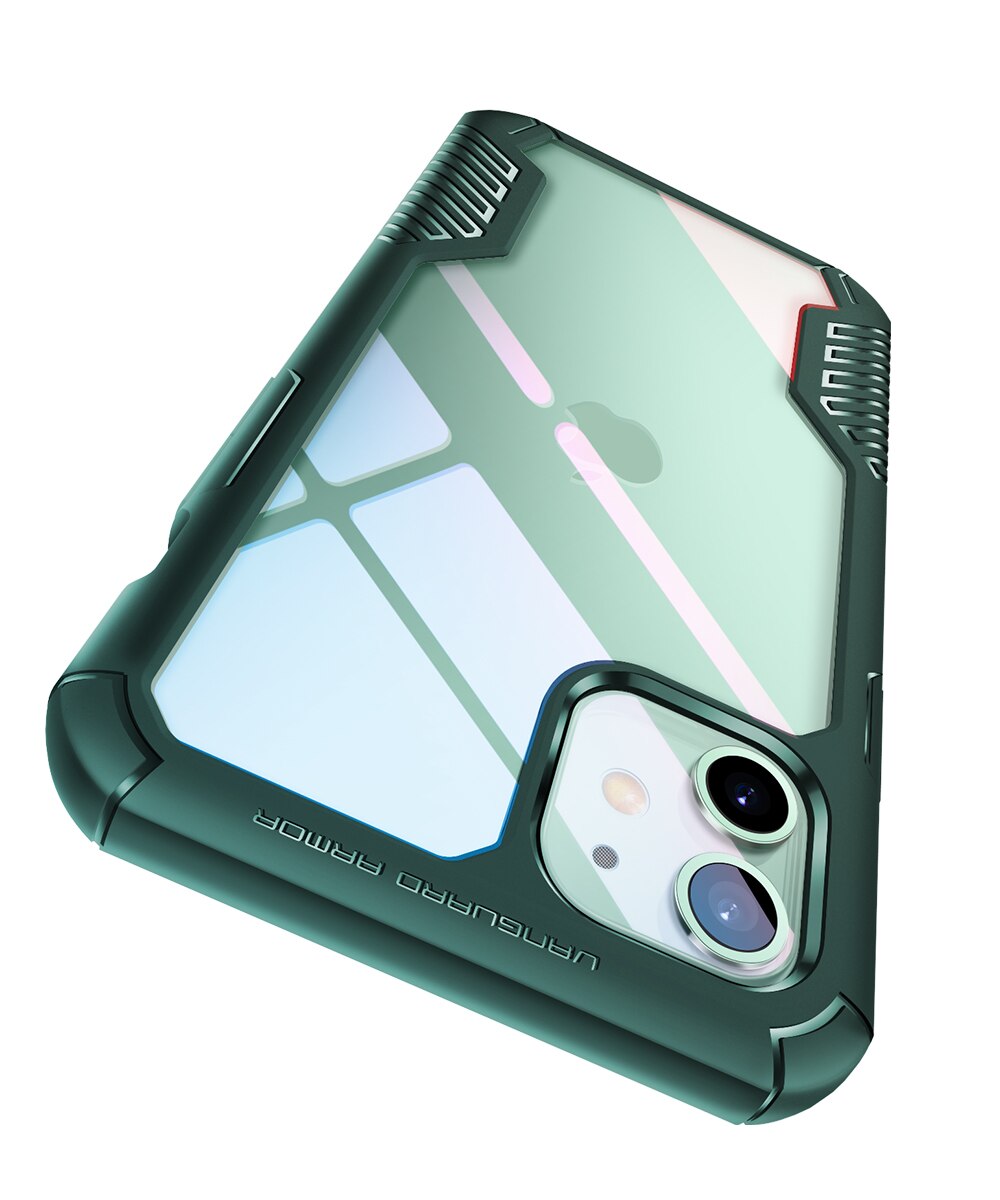 Rugged TPU case for iPhone 11, showcasing its durable design and built-in screen protector.