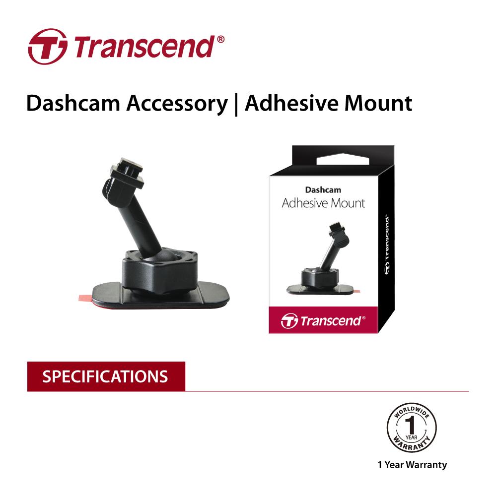 TRANSCEND TS-DPA1 Adhesive Mount for DrivePro, featuring a lockable suction pad and adjustable swivel for optimal camera positioning.