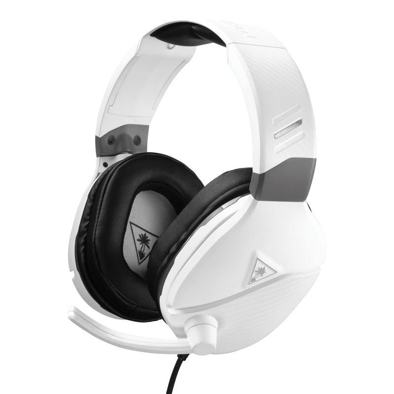 Turtle Beach Recon 200 White Universal gaming headset with adjustable microphone and soft ear cushions.