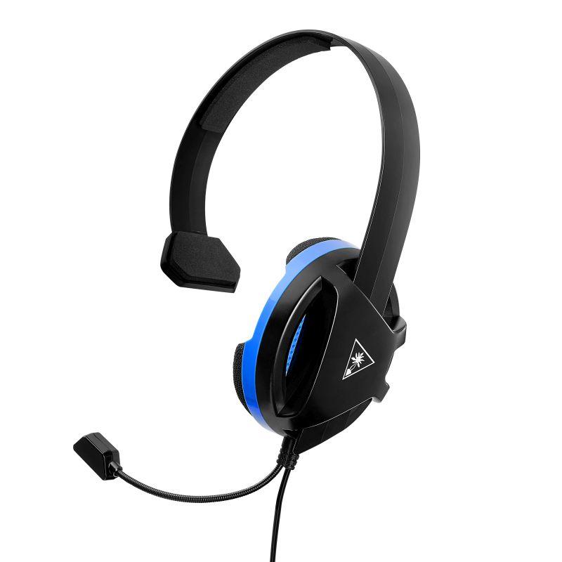 Turtle Beach Recon Chat Black PS4 headset with adjustable boom mic and soft ear cushions, designed for comfort and clear audio.