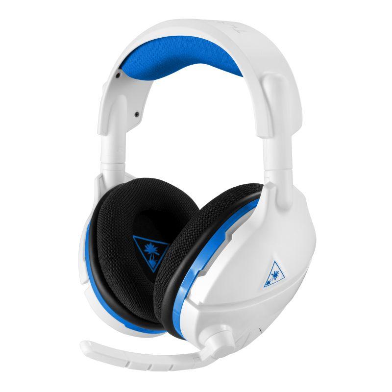 Turtle Beach Stealth 600P Gen2 White PS4 Headphone showcasing its sleek design and comfortable ear cushions.