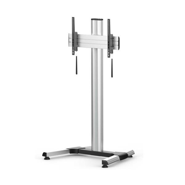 Mobile TV display stand designed for 37"-70" TVs, featuring adjustable height and cable management for a clean setup.