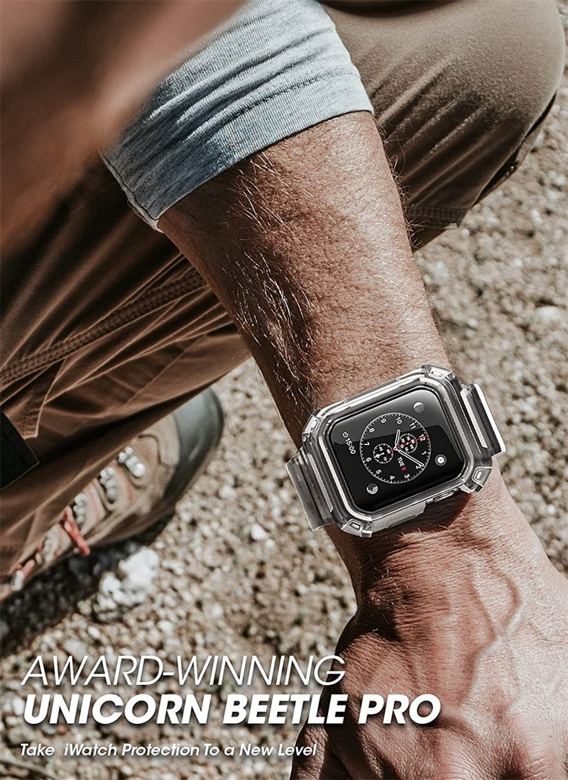 UB Pro Case for Apple Watch 3/2/1 (42mm) in rugged design, showcasing its durable PC and TPU materials.