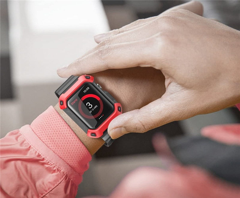 UB Pro Case for Apple Watch 3/2/1 (42mm) in rugged design, showcasing its durable PC and TPU materials.