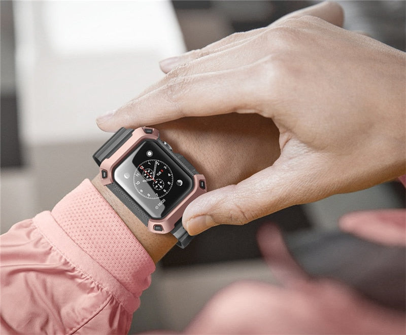 UB Pro Case for Apple Watch 3/2/1 (42mm) in rugged design, showcasing its durable PC and TPU materials.