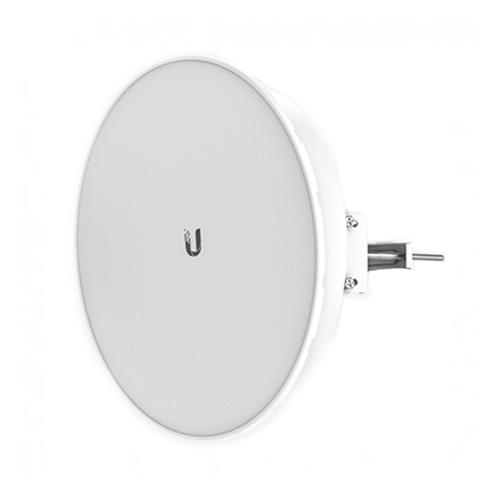 UBIQUITI 5 GHz PowerBeam AC Gen2 with a 400 mm dish, showcasing its outdoor UV stabilized design and included pole-mounting kit.