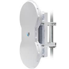 UBIQUITI airFiber 1Gbs+ 5Ghz Full Duplex Point to Point Radio with dual antennas, designed for outdoor use and long-range connectivity.