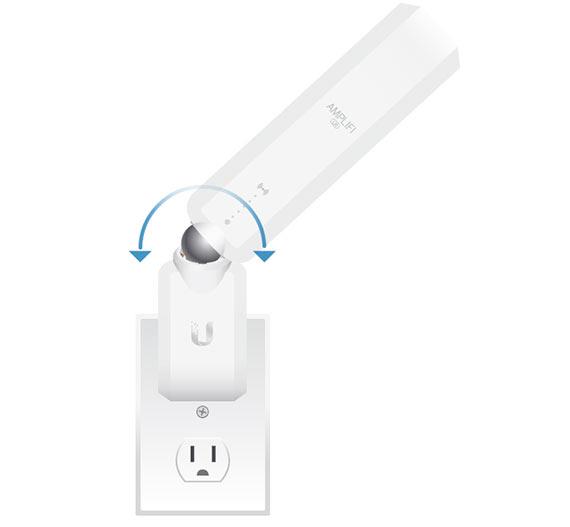 UBIQUITI AmpliFi High Density Mesh Point with adjustable antenna for enhanced Wi-Fi coverage.