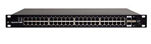 UBIQUITI EdgeSwitch 48, a 48-port managed PoE+ gigabit switch with SFP and SFP+ ports, designed for high-performance networking.