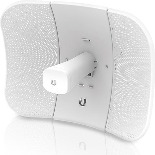 UBIQUITI LiteBeam AC with 23dBi antenna, designed for long-distance wireless connectivity.