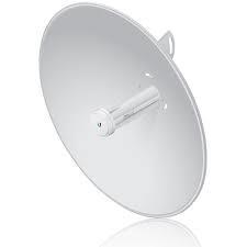 UBIQUITI PowerBeam 5 AC 500 antenna with radome, showcasing its sleek design and robust build for high-speed connectivity.