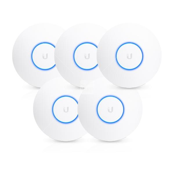 UBIQUITI UniFi Wave 2 Dual Band AP 5 Pack showcasing sleek design and advanced technology for high-density connectivity.