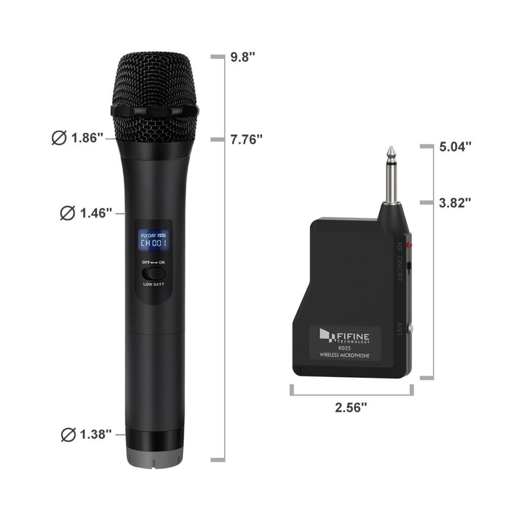 UHF Wireless Handheld Dynamic Microphone with Receiver, ideal for outdoor events and karaoke, featuring a sleek black design.