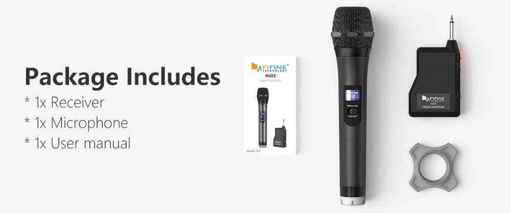 UHF Wireless Handheld Dynamic Microphone with Receiver, ideal for outdoor events and karaoke, featuring a sleek black design.