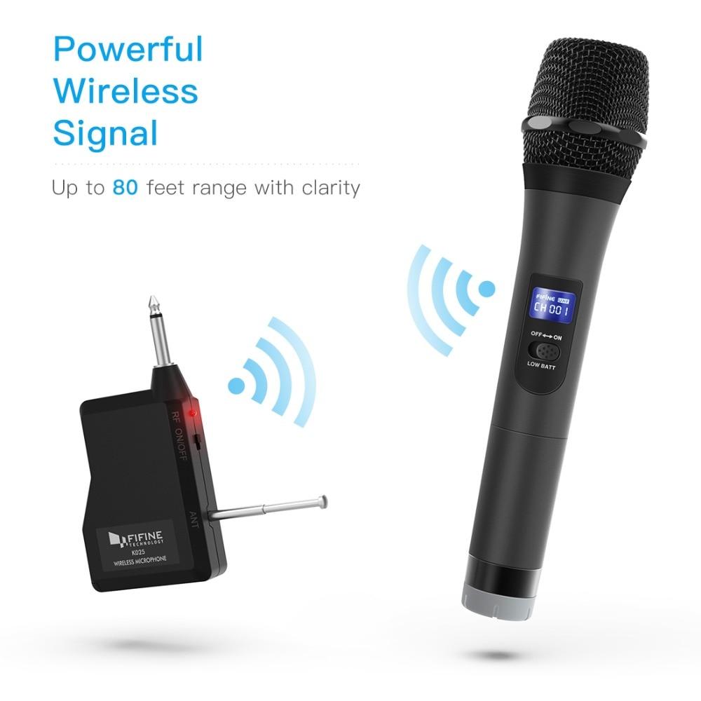 UHF Wireless Handheld Dynamic Microphone with Receiver, ideal for outdoor events and karaoke, featuring a sleek black design.