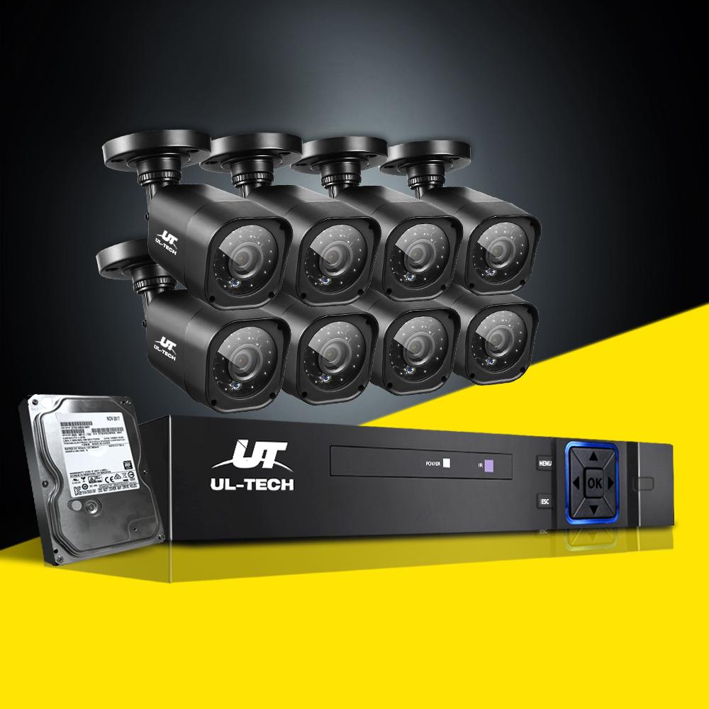 UL-tech CCTV Camera Home Security System with 8 channels and 1TB hard drive, showcasing high-definition cameras and DVR.