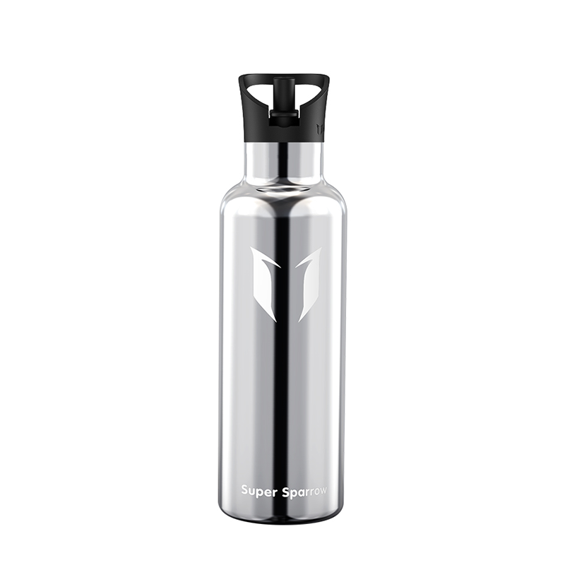 Ultra-Light Stainless Steel Water Bottle with Straw Lid, 25OZ capacity, showcasing a sleek design and durable construction.