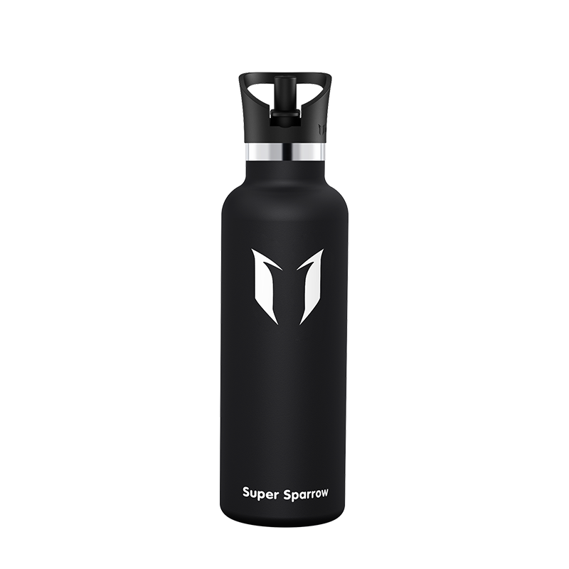 Ultra-Light Stainless Steel Water Bottle with Straw Lid, 25OZ capacity, showcasing a sleek design and durable construction.