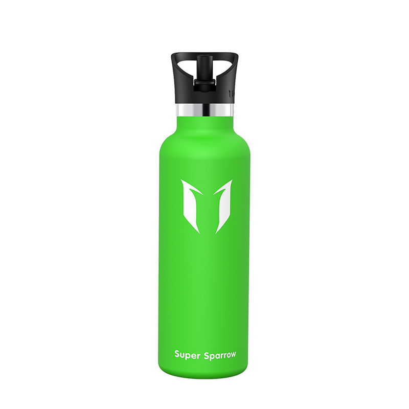 Ultra-Light Stainless Steel Water Bottle with Straw Lid, 25OZ capacity, showcasing a sleek design and durable construction.