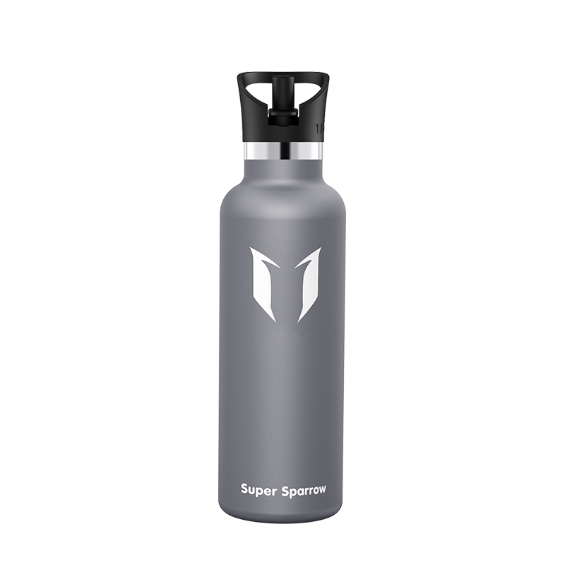 Ultra-Light Stainless Steel Water Bottle with Straw Lid, 25OZ capacity, showcasing a sleek design and durable construction.