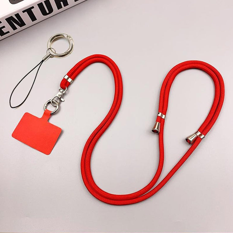 Universal Adjustable Crossbody Phone Lanyard in Red, featuring a durable nylon design and adjustable length for hands-free convenience.