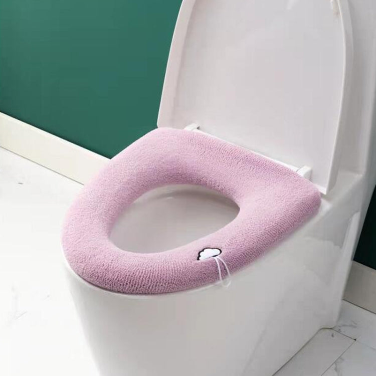 Universal Knitted Washable Toilet Pad in soft knitted fabric, designed for comfort and warmth, fits various toilet lids.