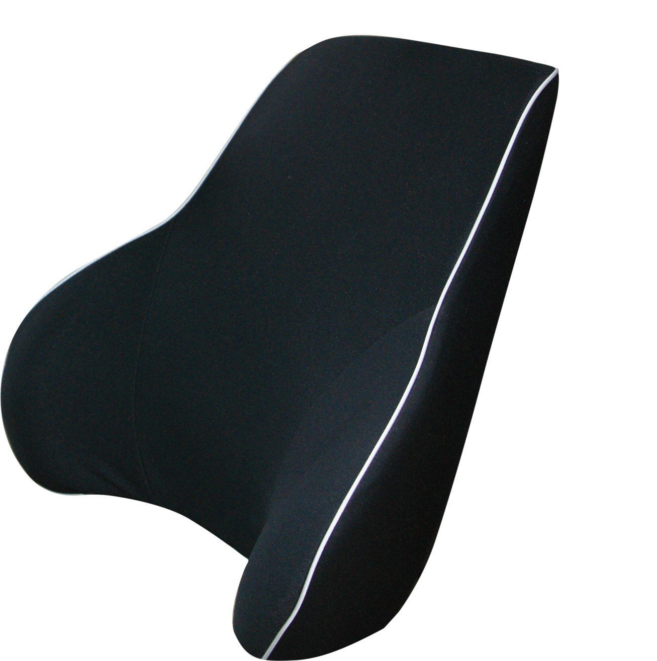 Universal Memory Foam Back Support in black, designed for orthopedic comfort and support, featuring high-density memory foam and ergonomic contouring.