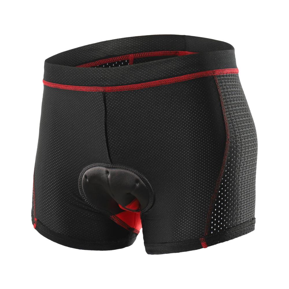 Upgrade Cycling Underwear Pro 3D Gel Pad MTB Shorts in red and black, designed for men's comfort during cycling with breathable and quick-dry fabric.