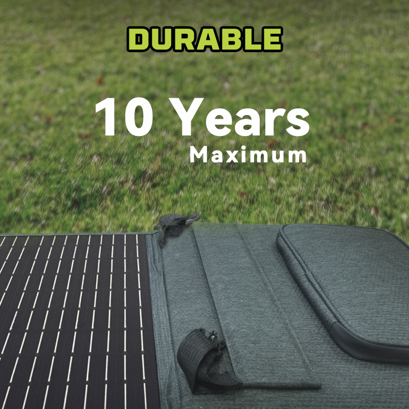 US Foldable Solar Panel POWERWIN 110W PWS110, lightweight and portable with adjustable angle brackets for optimal solar energy absorption.