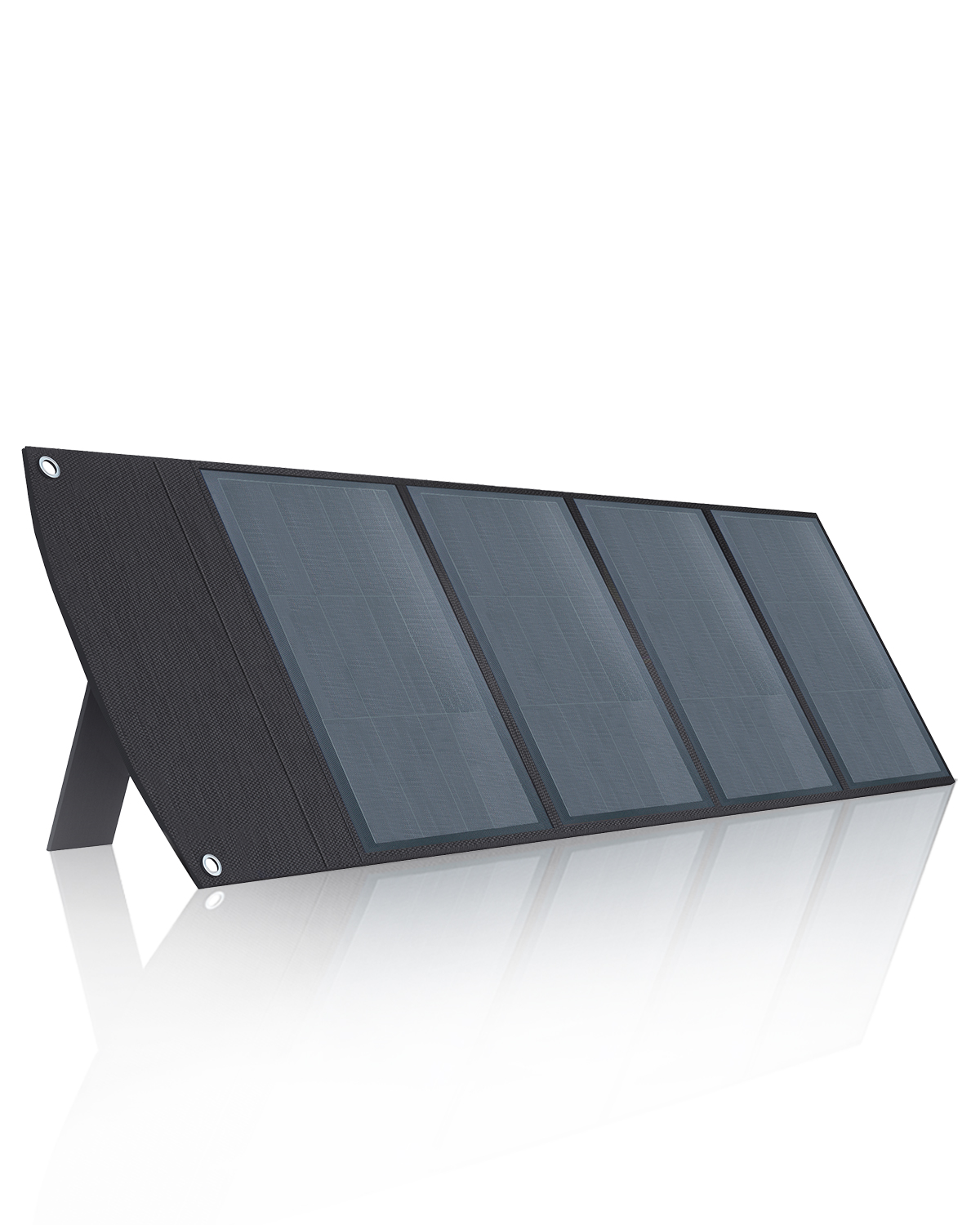 US Foldable Solar Panel PWS100 100W, showcasing its portable design and adjustable kickstand, ideal for outdoor power supply.