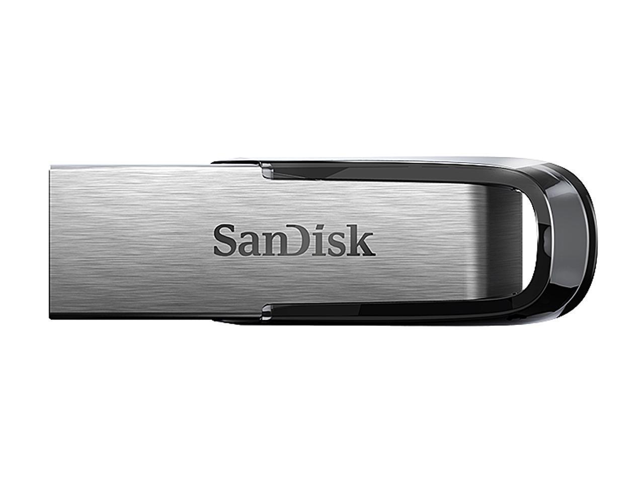 SanDisk 512GB Ultra Flair CZ73 USB 3.0 Flash Drive with sleek design and USB connector.