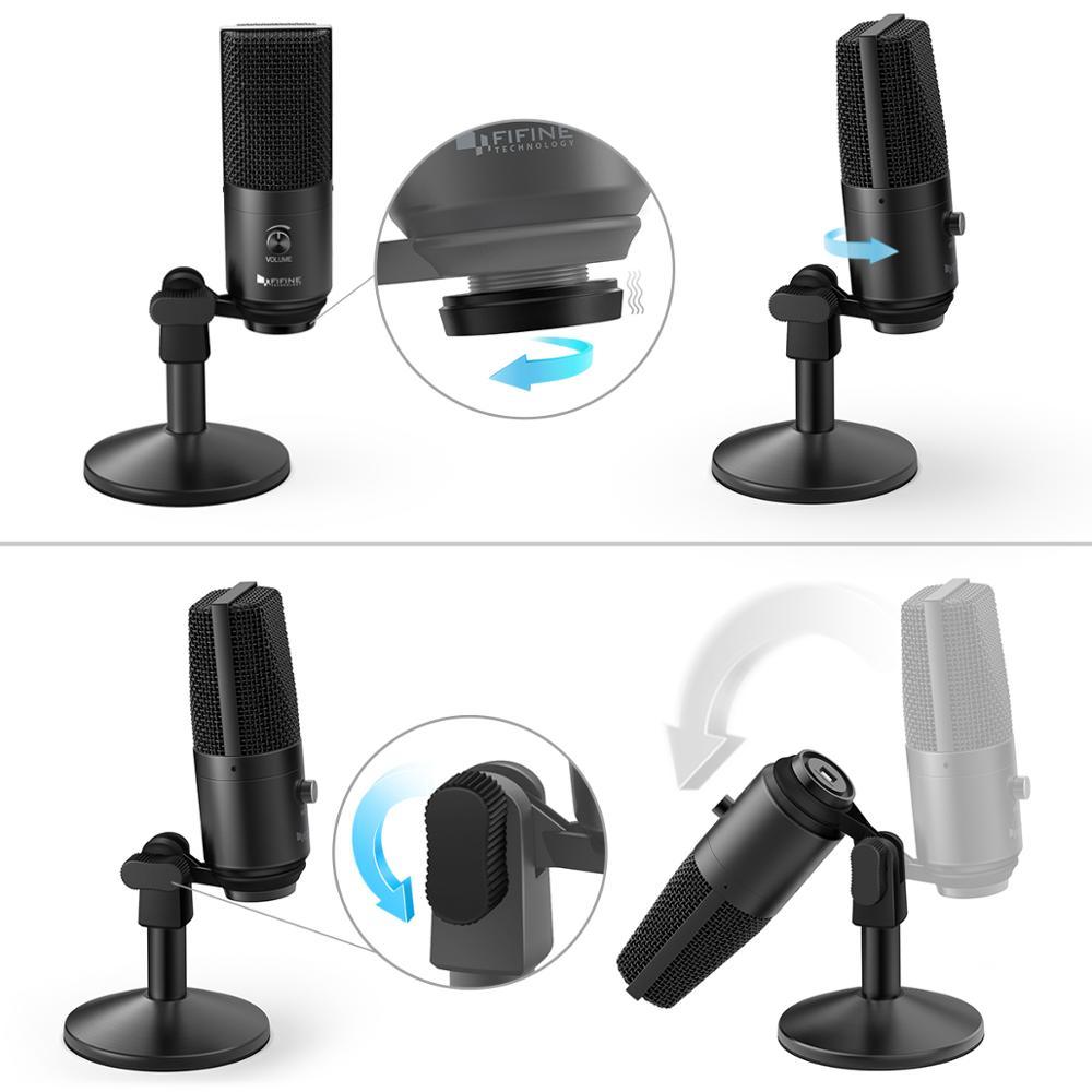 USB Microphone for Mac and PC, featuring a sleek tabletop design and cardioid polar pattern for optimal sound capture.