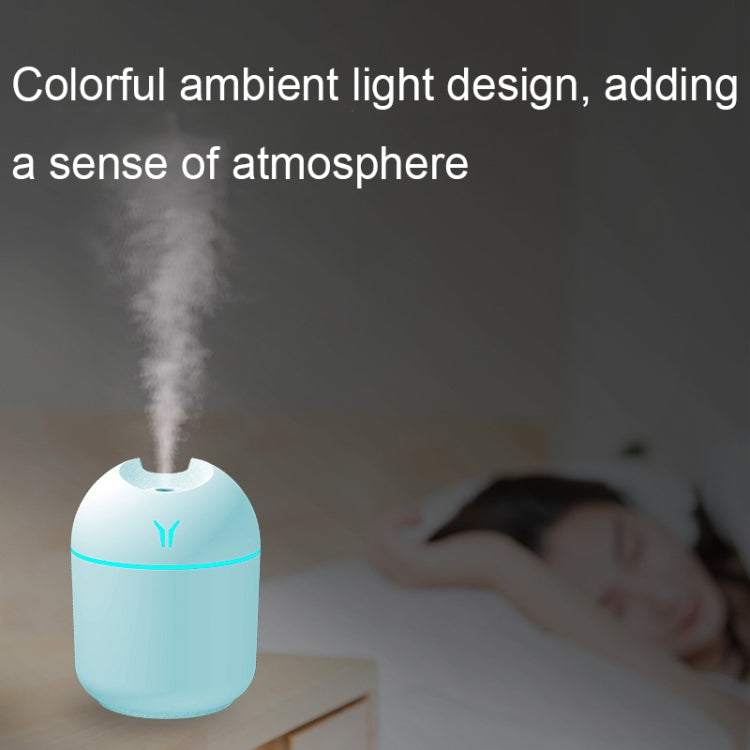 USB Mini Desktop Colorful Night Light Car Humidifier with colorful lights and compact design, ideal for home and travel use.