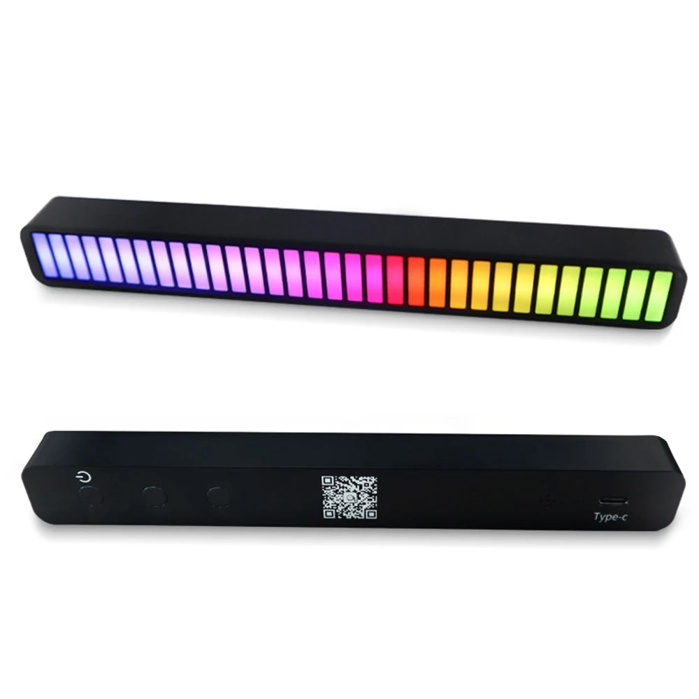 USB Smart Light Bars in a stylish setting, showcasing vibrant RGB colors and sound-activated features.