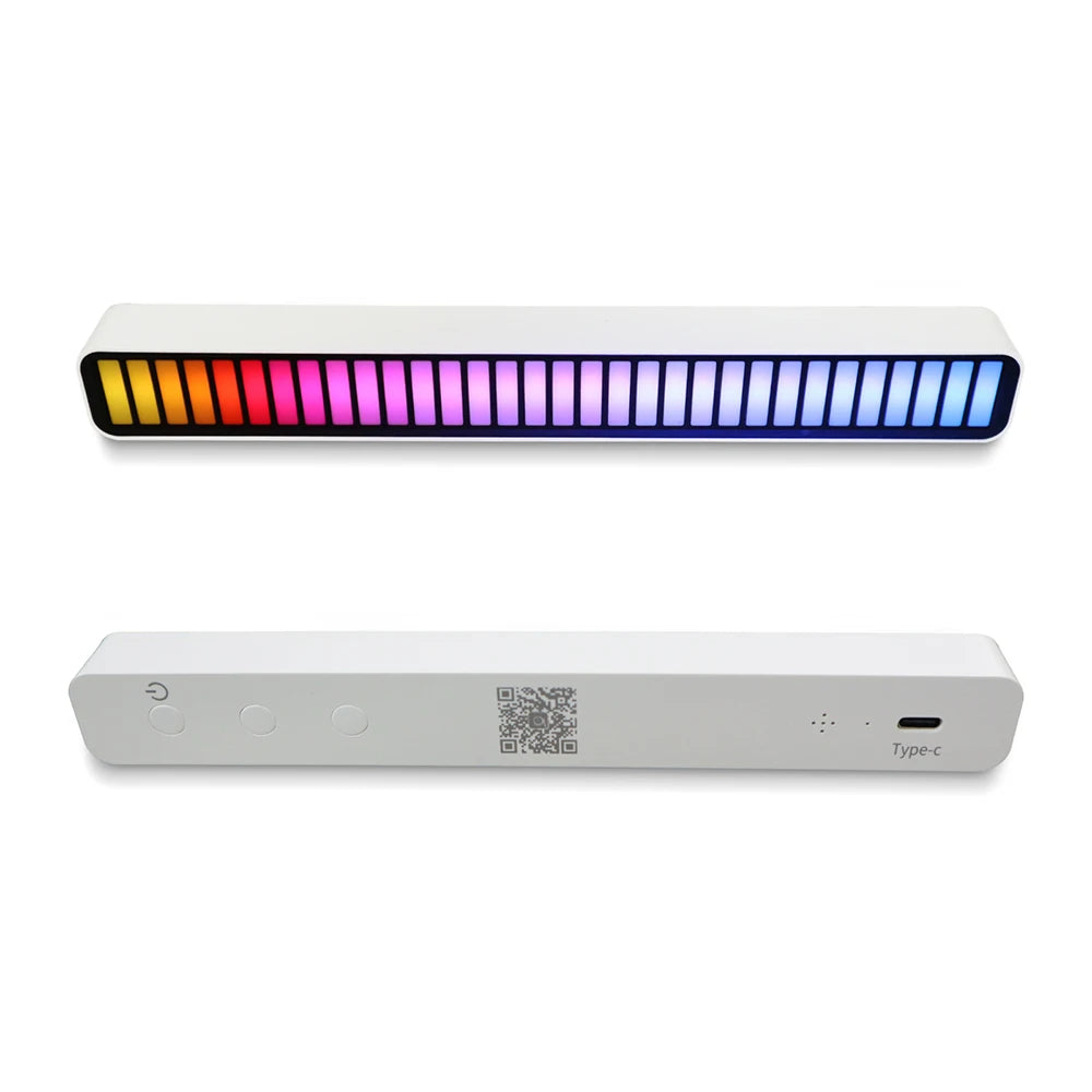 USB Smart Light Bars in a stylish setting, showcasing vibrant RGB colors and sound-activated features.