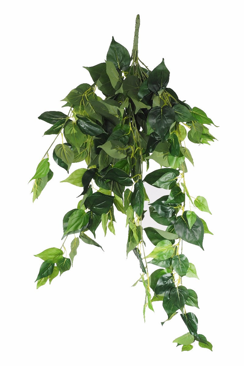 A 100cm UV Philodendron Garland Bush showcasing vibrant green leaves, perfect for decorative arrangements.