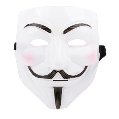 V for Vendetta Design Plastic Mask in white, featuring a classic design inspired by the iconic movie character.