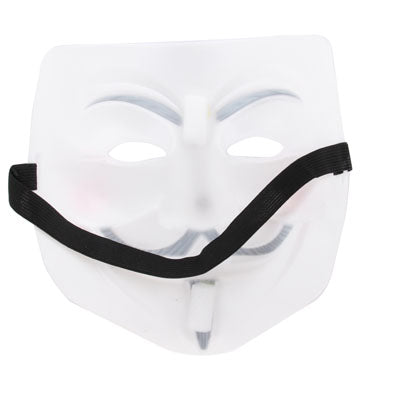 V for Vendetta Design Plastic Mask in white, featuring a classic design inspired by the iconic movie character.