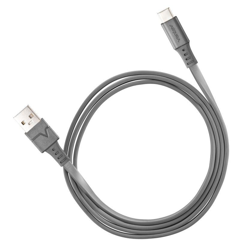 VENTEV USBA-USBC Cable 3.3ft with USB-A and USB-C connectors, showcasing its flexible and durable design.