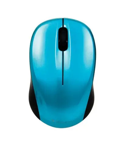 Verbatim GO Nano Blue Mouse Wireless Optical in Caribbean Blue color with ergonomic design and compact Nano receiver.